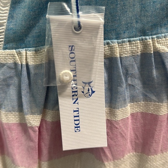 NWT Southern Tide Cora Linen Cotton Striped Mini Shift Summer Dress Size 2 - Picture 7 of 8